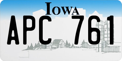 IA license plate APC761