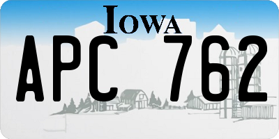 IA license plate APC762