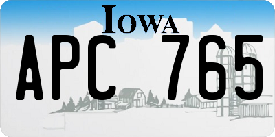 IA license plate APC765