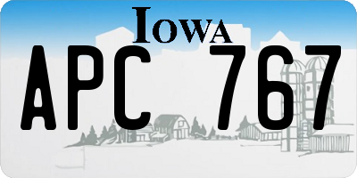 IA license plate APC767