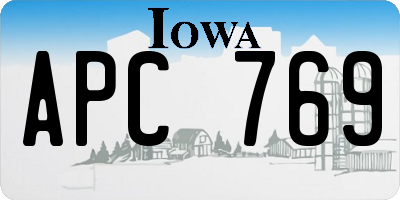 IA license plate APC769