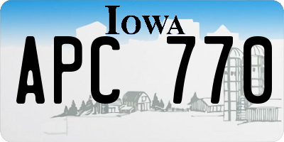 IA license plate APC770