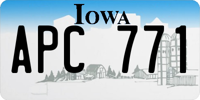 IA license plate APC771