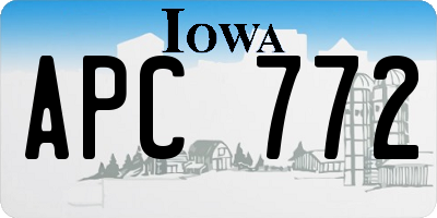 IA license plate APC772