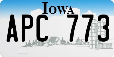 IA license plate APC773