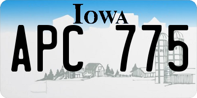 IA license plate APC775
