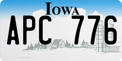 IA license plate APC776