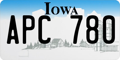 IA license plate APC780