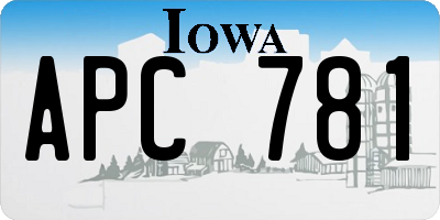 IA license plate APC781