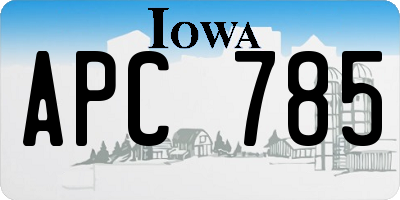 IA license plate APC785