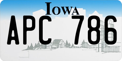 IA license plate APC786