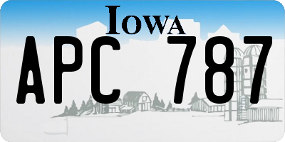 IA license plate APC787