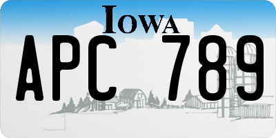 IA license plate APC789