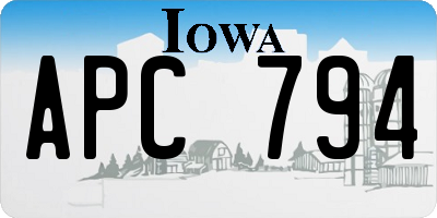 IA license plate APC794