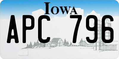 IA license plate APC796