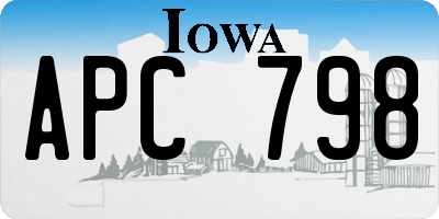 IA license plate APC798