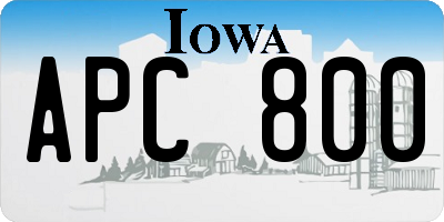 IA license plate APC800