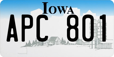 IA license plate APC801