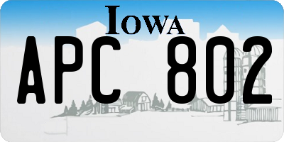 IA license plate APC802