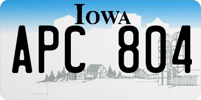 IA license plate APC804