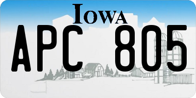IA license plate APC805