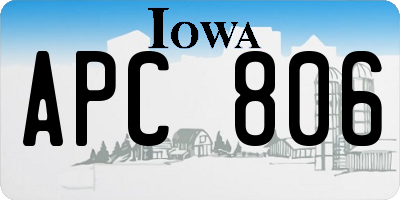 IA license plate APC806