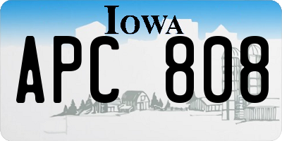 IA license plate APC808