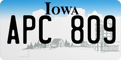 IA license plate APC809