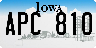 IA license plate APC810