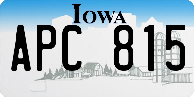 IA license plate APC815