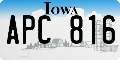 IA license plate APC816