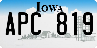 IA license plate APC819