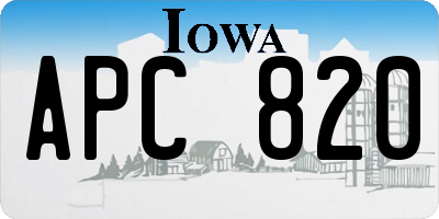 IA license plate APC820