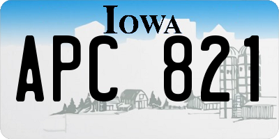 IA license plate APC821