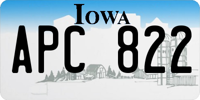 IA license plate APC822