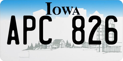 IA license plate APC826