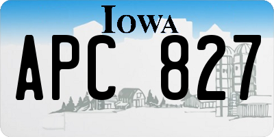 IA license plate APC827