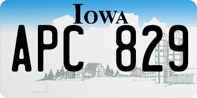 IA license plate APC829