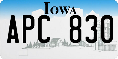 IA license plate APC830