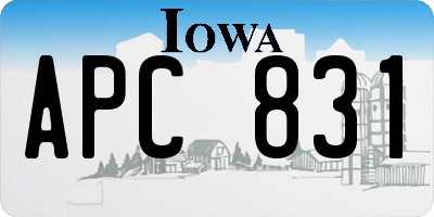 IA license plate APC831