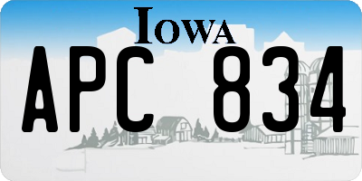 IA license plate APC834