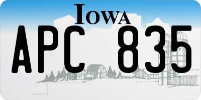 IA license plate APC835