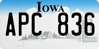 IA license plate APC836