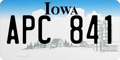 IA license plate APC841