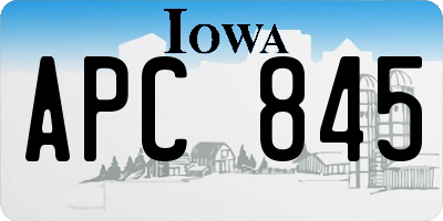 IA license plate APC845