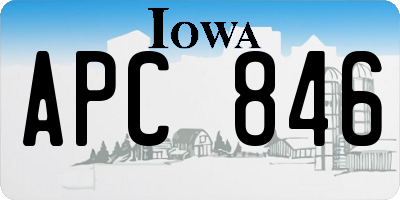 IA license plate APC846