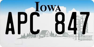 IA license plate APC847