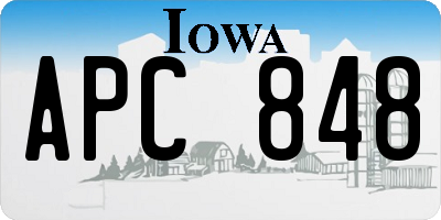 IA license plate APC848