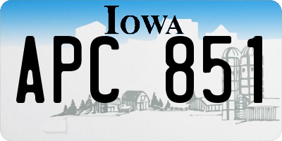 IA license plate APC851