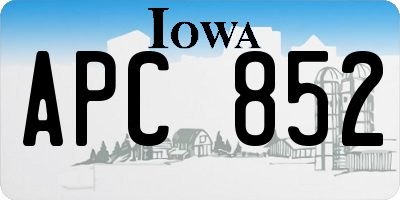 IA license plate APC852